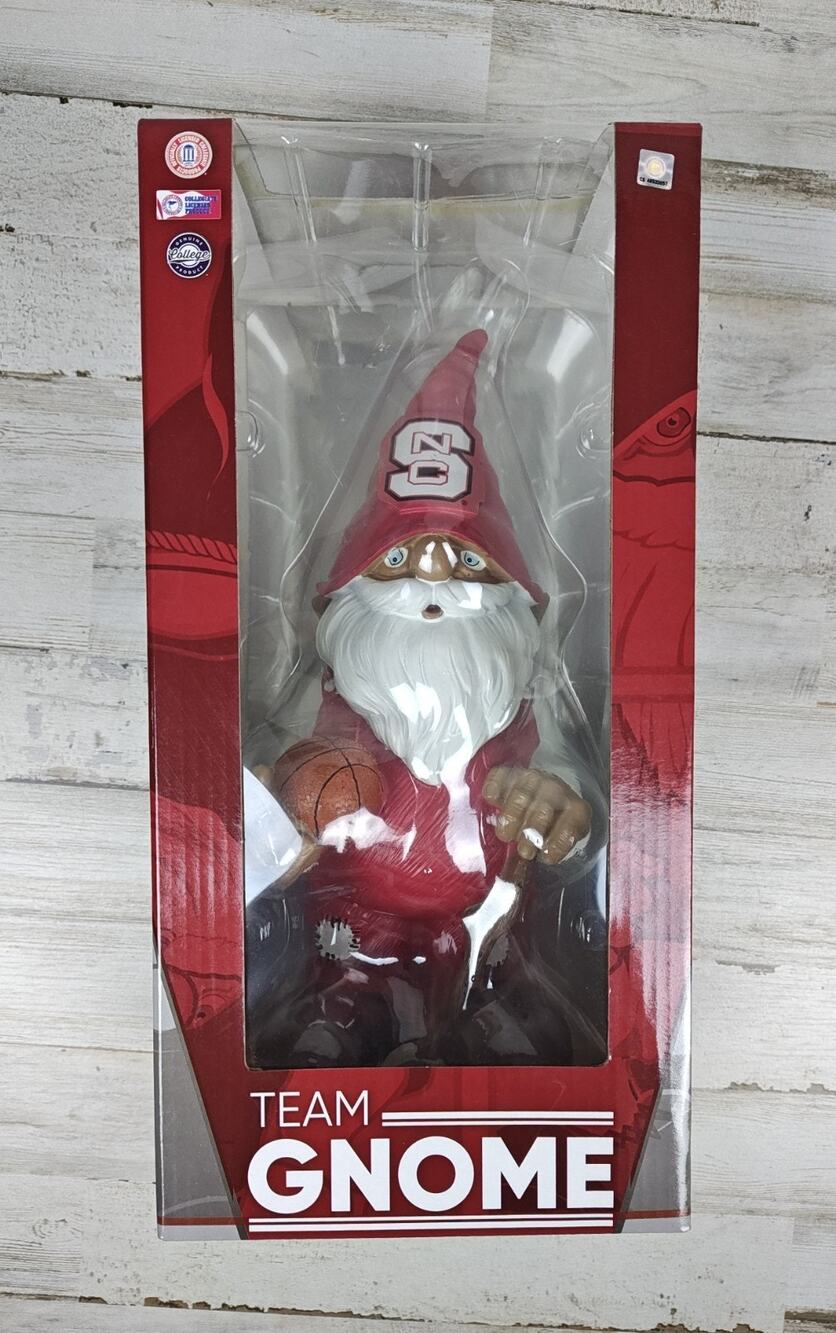 North Carolina State Wolfpack Basketball Team Garden Gnome Figurine NCAA NIB